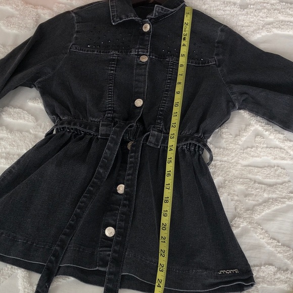 Girls Black Denim Jacket - Picture 7 of 9
